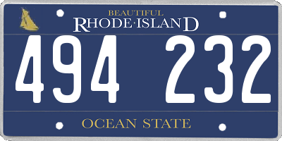 RI license plate 494232