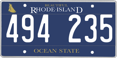 RI license plate 494235