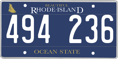 RI license plate 494236