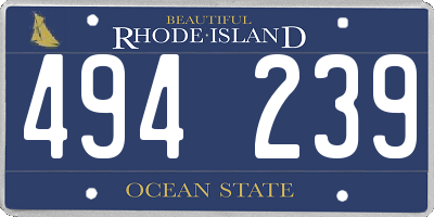 RI license plate 494239