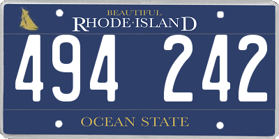 RI license plate 494242