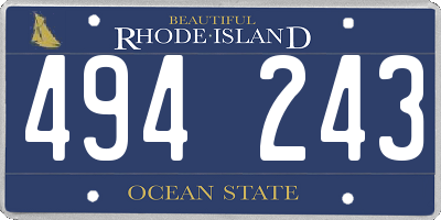 RI license plate 494243