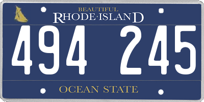 RI license plate 494245
