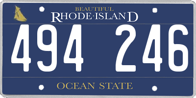 RI license plate 494246