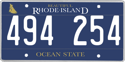 RI license plate 494254