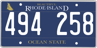 RI license plate 494258