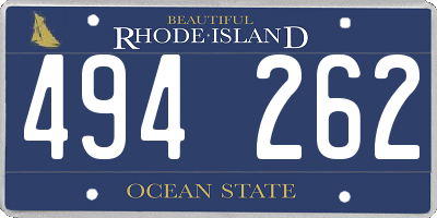 RI license plate 494262