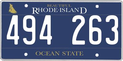 RI license plate 494263