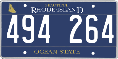 RI license plate 494264