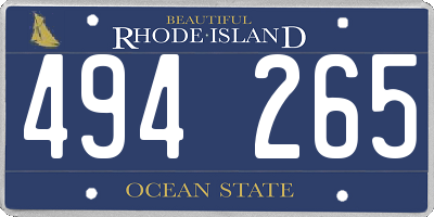 RI license plate 494265