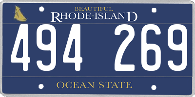 RI license plate 494269
