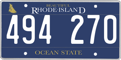 RI license plate 494270