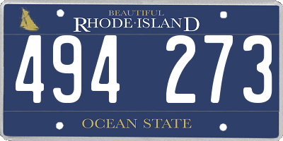 RI license plate 494273