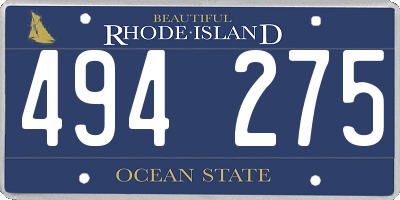 RI license plate 494275