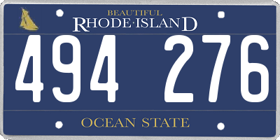 RI license plate 494276