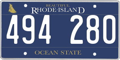 RI license plate 494280