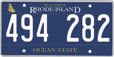 RI license plate 494282
