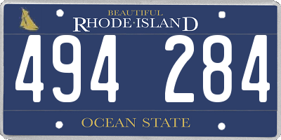 RI license plate 494284