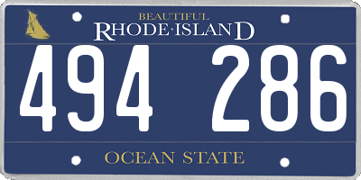 RI license plate 494286