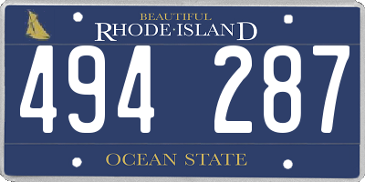 RI license plate 494287