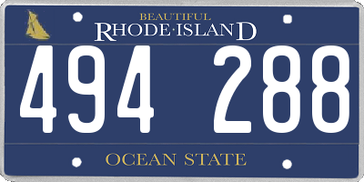 RI license plate 494288