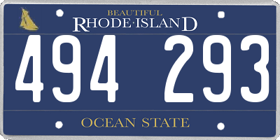 RI license plate 494293