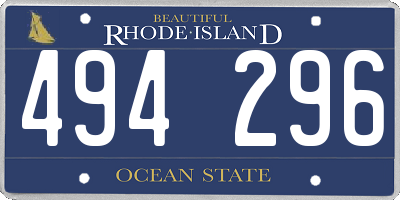 RI license plate 494296