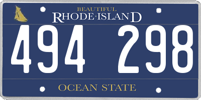RI license plate 494298