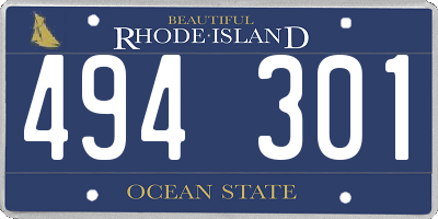 RI license plate 494301