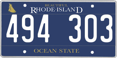 RI license plate 494303