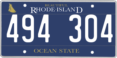 RI license plate 494304