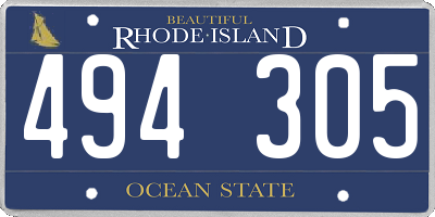 RI license plate 494305