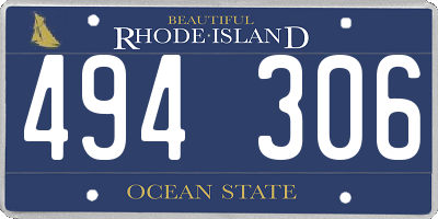 RI license plate 494306