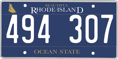 RI license plate 494307