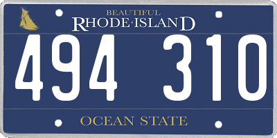 RI license plate 494310
