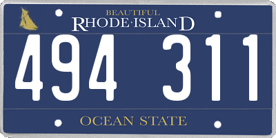 RI license plate 494311