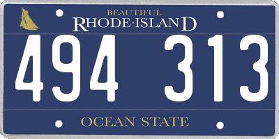 RI license plate 494313