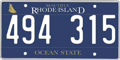 RI license plate 494315