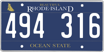 RI license plate 494316
