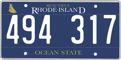RI license plate 494317