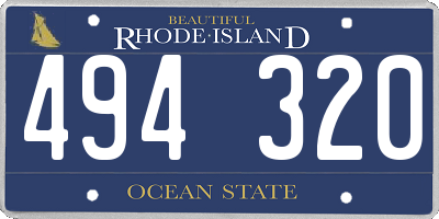 RI license plate 494320
