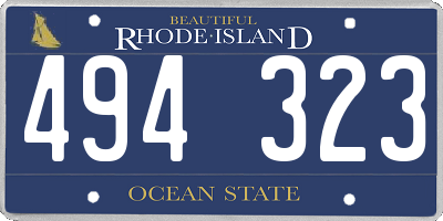 RI license plate 494323