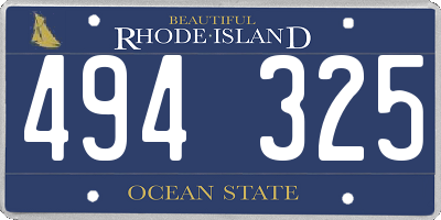 RI license plate 494325