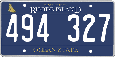 RI license plate 494327
