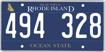 RI license plate 494328