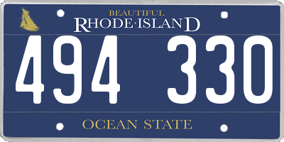 RI license plate 494330