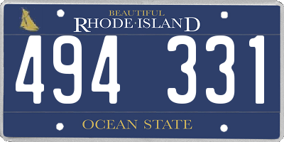 RI license plate 494331