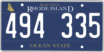 RI license plate 494335