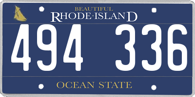 RI license plate 494336