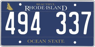 RI license plate 494337
